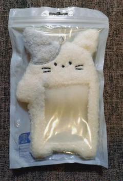 ぬいぐるみ カードケース 白猫 推し活 トレカホルダー ネコ