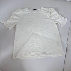 ホワイト クルーネック Tシャツ パフスリーブ LLサイズ
