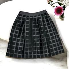 【新品未着用】Harrods　ハロッズ　上品タックフレアスカート　サイズ３（L） 新品未着用】Harrods ハロッズ 上品タックフレアスカート サイズ