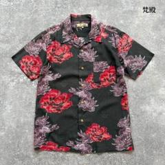 【梵殿】ぼんでん アロハシャツ ハワイアンシャツ オープンカラー 獅子 レーヨン
