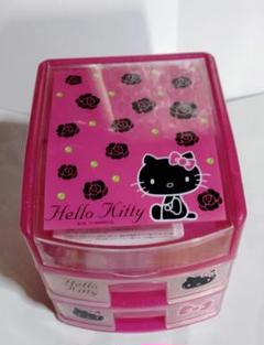 Hello Kitty 2段引き出し収納ボックス　小物入れ　黒キティ