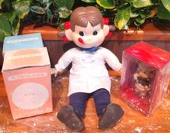 不二家 ペコちゃん 人形、貯金箱、フィギュア 4点セット
