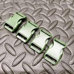 調整バックル　ベルト交換用バックル 20mm幅グリーン×4個