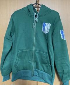 進撃の巨人 フード付きパーカー 緑