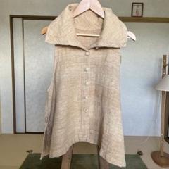 うさとの服　usaato 草木染め　ロングベスト　ジレ　黄系 うさとの服 usaato 草木染め ロングベスト ジレ 黄系 トップス