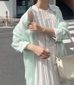パールボタンシアーシャツ　シアーシャツ