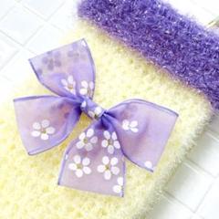 ショルダー ポーチ スマホケース キラキラ ふわふわ パープル ハンドメイド
