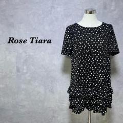 大きいサイズ✨Rose Tiara チュニック ドット フリル 白 黒 3782 大きいサイズ✨Rose Tiara チュニック ドット フリル 白 黒 3782