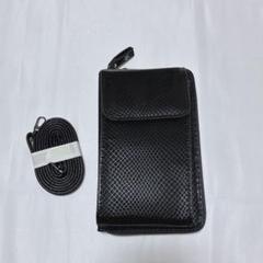 スマホショルダー バッグ パイソン柄 黒 メンズ レディース 散歩 ショルダー