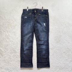 k1435【ギャップ】青 デニムパンツ ダメージ加工 1969 コットン生地