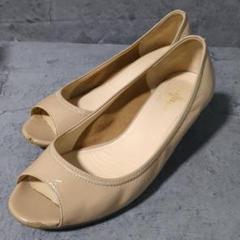 【COLE HAAN】 （6 1/2B） オープントゥ ベージュ パンプス
