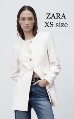 zara ラウンドネックブレザー XS(5号〜7号) - メルカリ