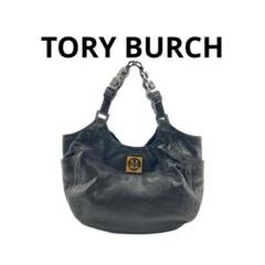 TORY BURCH トリーバーチ チェーン トートバッグ レザー ロゴ 黒