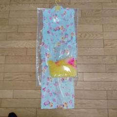 110cm 花柄 着物 綿100%