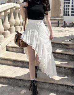 [未使用]cachetteレースアシンメトリースカート アシンメトリーレーススカート Asymmetry Lace Skirt（スカート