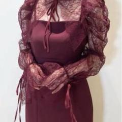 SNIDEL 極美品❁⃘*.゜レースボレロデコルテオープンワンピース RED 赤 SNIDEL 極美品❁⃘*.゜レースボレロデコルテオープンワンピース RED
