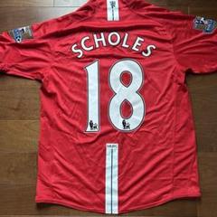 【高額売筋】 Manchester United 07/08 L パッチ付き スコールズ18 - メルカリ ウェア