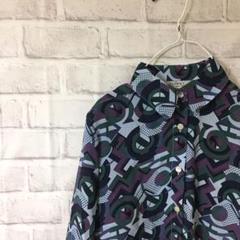 柄シャツ レトロ 個性 ポリシャツ ヨーロピアン vintage レディース