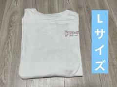 メンズ ホワイト長袖Tシャツ バブルガムサーフワックス ピンクロゴ Lサイズ