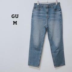 ジーユー　デニム　ジーンズ　カジュアル　テーパード　ウォッシュ加工　綿混　M