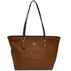 COACH ブラウンレザートートバッグ COACH コーチ トートバッグ レザー ブラウン 肩掛け A4対応
