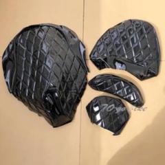 マジェスティＣ用エナメルシートカバー 黒 キルティングデザイン　ASSY　送料込 マジェスティC用エナメルシートカバー 黒 キルティングデザイン