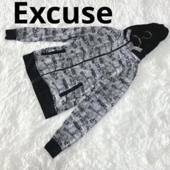 Excuse エクスキューズ(L)パーカー フーディー 総柄 ストリート 古着