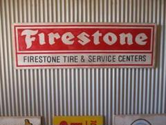 ビンテージ木製看板FIRESTONE検）アドバタイジング販促ガレージ