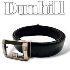 Dunhill レザー バックル シルバー ブラック メンズ ベルト 6796