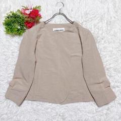 【ジョルジュレッシュ】 ノーカラージャケット ベージュ リネン 麻 7分袖 M
