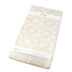 スリーシーズン 西陣織 九寸名古屋帯 モダン 金糸 新品未使用品 正絹 九寸名古屋帯 正絹 銀箔糸 銀糸 花紋 京都西陣織 オフホワイト