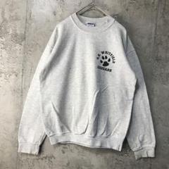 Y3176古着　トレーナー　スウェット　ワンポイント　グレー　90s w Y2K
