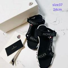 モンクレール 厚底サンダル24.５センチくらいの方に　新品未使用品 MONCLER - 美品 モンクレール サンダル 24cm 23.5cm ブラック 1