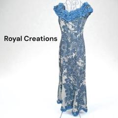 美品【ロイヤルクリエーションズ】ハワイアンドレス　ムームー　フラダンス　M 紫 ロイヤルクリエーションズハワイ ハワイアンドレス ムームー