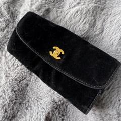 CHANEL シャネル ココマーク ブラシケース ポーチ ターンロック ベロア