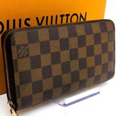 【美品】ルイヴィトン ダミエ エベヌ ジッピーウォレット 長財布 ブラウン