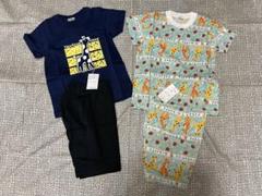 未使用　100サイズ　キリンプリントTシャツとパンツセット2組　日本製　綿100