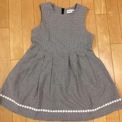 むーのんのん ノースリーブ ワンピース 140cm 千鳥柄 美品