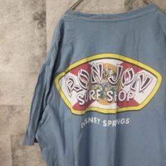 RON JONロンジョン半袖TシャツUS古着ブルービッグプリントL　A10,27