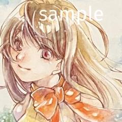 手描きイラスト　B6サイズ　水彩画　アナログカラー　玲香さん