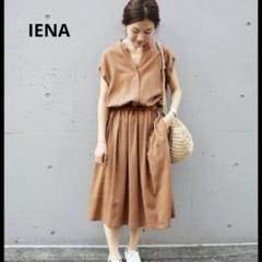 イエナ　スキッパーロングワンピース　ブラウン Ｍサイズ