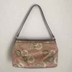 COACH コーチ　ショルダーバッグ　オプアート　ピンク　ベージュ