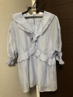 おすすめ 新品】ローズティアラ水色ドット柄フリルチュニック 42 - メルカリ トップス