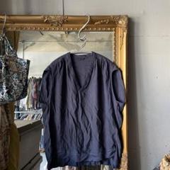 @ pas de calais パドカレ 無地 ブルー ブラウス シャツ 半袖のサムネイル