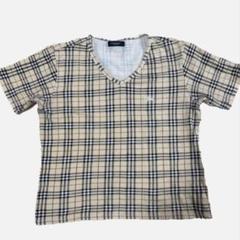 BURBERRY LONDON マイクロチェック ストレッチ Tシャツ 3L Burberry London England Men's Check Cotton Tape Detail Shirt