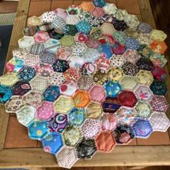 【ハンドメイド】超BIG 和柄パッチワークマルチマット　長方形小豆カイロ大 リードカキノ マルチカバー 100×190cm 洗える パッチワーク風