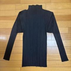 プリーツプリーズ　PLEATSPLEASEリブ編みタートルネック黒ニット五分袖 ウィメンズ／ニット – isseymiyake.com
