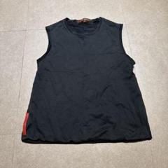 PRADA SPORT プラダスポーツ　ノースリーブ　タンクトップ 黒 PRADA - PRADA SPORT 00s サイドジップタンクトップ Uネックの