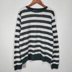 アイテムズアーバンリサーチ 長袖Tシャツ カーキ 緑 白 ボーダー おしゃれ M