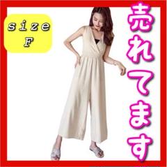 オールインワンサロペットワンピースタイムセール限定ホワイト白レディース韓国春夏秋